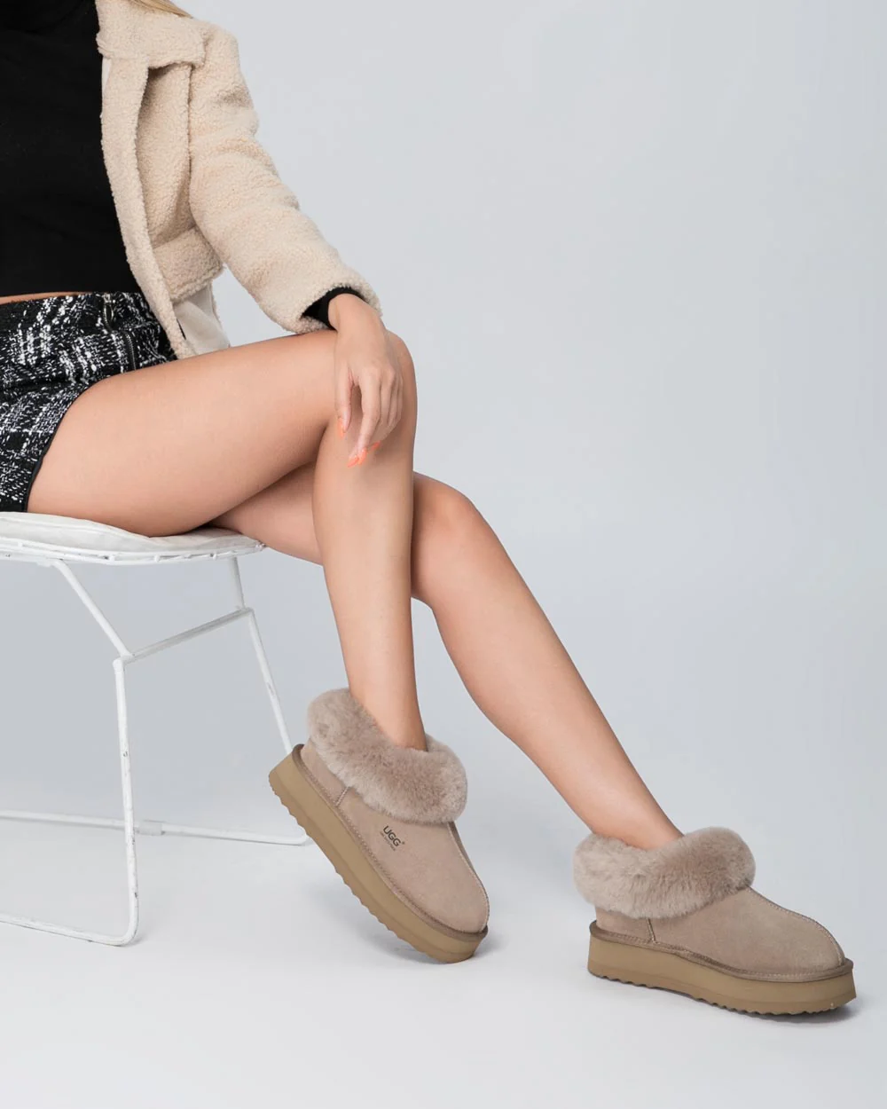 Platinum Platform Ugg Slippers - Image 7